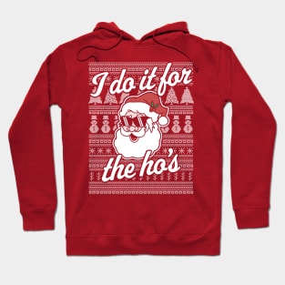 I Do It For The Ho's Funny Santa Claus Xmas Ugly Christmas Hoodie